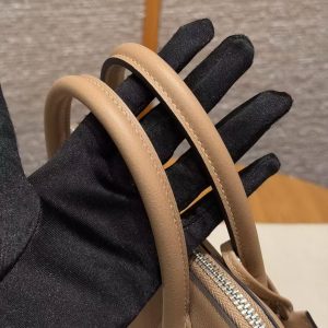 Hermes Bolide 1923 25 Bag Handmade In Evercolor Calfskin Leather Silver Hardware 0M Chai X9 Mauve - Image 9