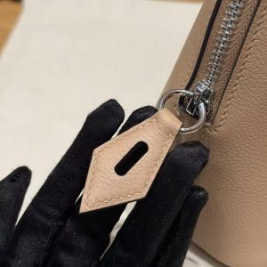 Hermes Bolide 1923 25 Bag Handmade In Evercolor Calfskin Leather Silver Hardware 0M Chai X9 Mauve - Image 8
