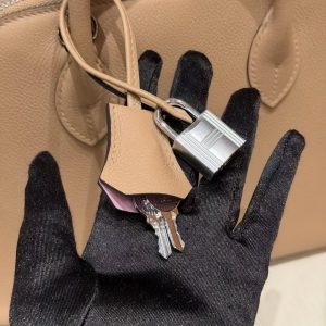 Hermes Bolide 1923 25 Bag Handmade In Evercolor Calfskin Leather Silver Hardware 0M Chai X9 Mauve - Image 7