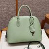 Hermes Bolide 1923 25 Bag Handmade In Evercolor Calfskin Leather Silver Hardware 3i Vert Criquent