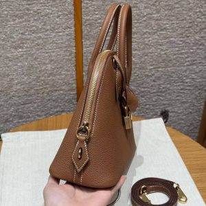 Hermes Bolide 1923 25 Bag Handmade In Togo Calfskin Leather Gold Hardware 37 Gold - Image 2