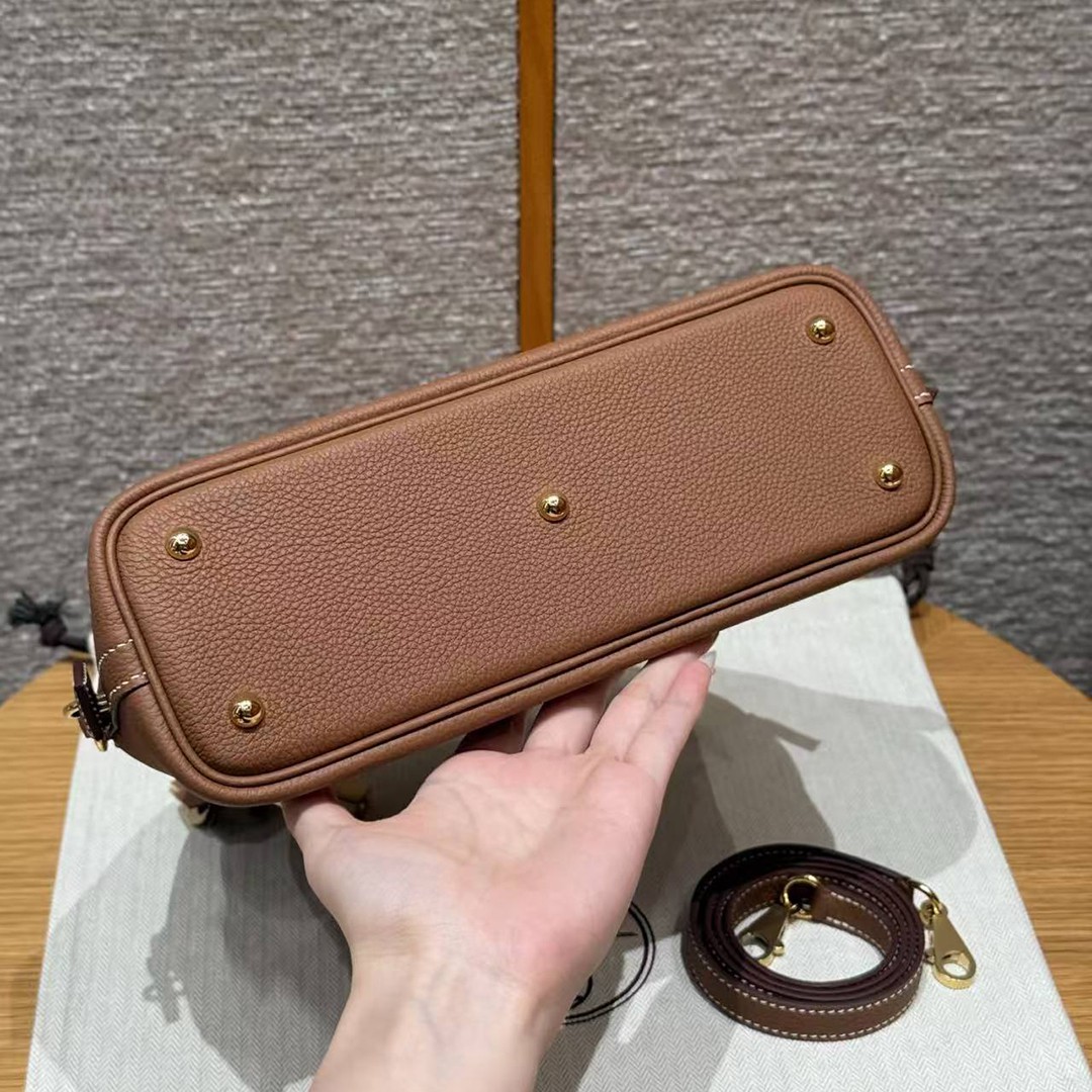 Hermes Bolide 1923 25 Bag Handmade In Togo Calfskin Leather Gold Hardware 37 Gold - Image 13
