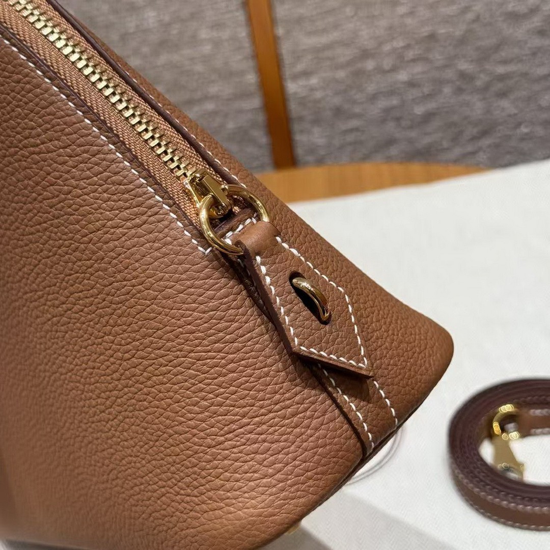 Hermes Bolide 1923 25 Bag Handmade In Togo Calfskin Leather Gold Hardware 37 Gold - Image 6