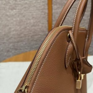 Hermes Bolide 1923 25 Bag Handmade In Togo Calfskin Leather Gold Hardware 37 Gold - Image 5