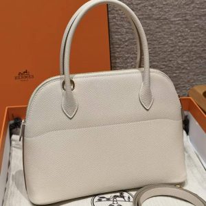 Hermes Bolide 27 Bag Handmade In Epsom Calfskin Leather Gold Hardware 10 Craie - Image 2