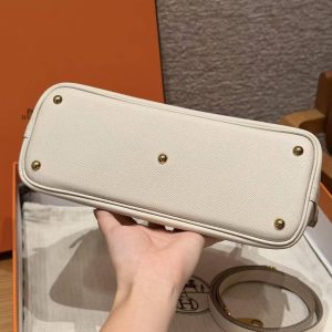 Hermes Bolide 27 Bag Handmade In Epsom Calfskin Leather Gold Hardware 10 Craie - Image 12