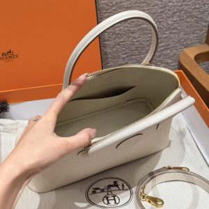Hermes Bolide 27 Bag Handmade In Epsom Calfskin Leather Gold Hardware 10 Craie - Image 11
