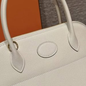 Hermes Bolide 27 Bag Handmade In Epsom Calfskin Leather Gold Hardware 10 Craie - Image 6