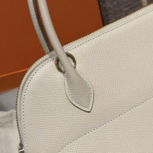 Hermes Bolide 27 Bag Handmade In Epsom Calfskin Leather Gold Hardware 10 Craie