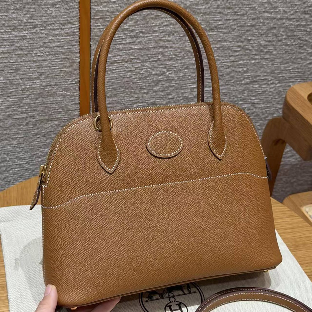 Hermes Bolide 27 Bag Handmade In Epsom Calfskin Leather Gold Hardware 37 Gold