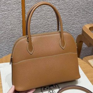 Alternative view of Hermes Bolide 27 Bag Handmade In Epsom Calfskin Leather Gold Hardware 37 Gold