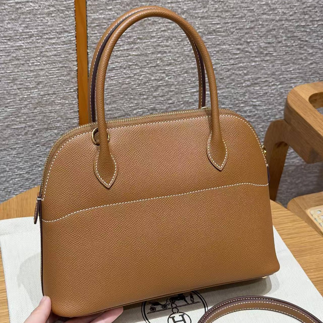 Hermes Bolide 27 Bag Handmade In Epsom Calfskin Leather Gold Hardware 37 Gold - Image 2