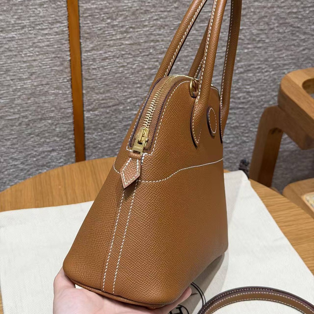 Hermes Bolide 27 Bag Handmade In Epsom Calfskin Leather Gold Hardware 37 Gold - Image 16