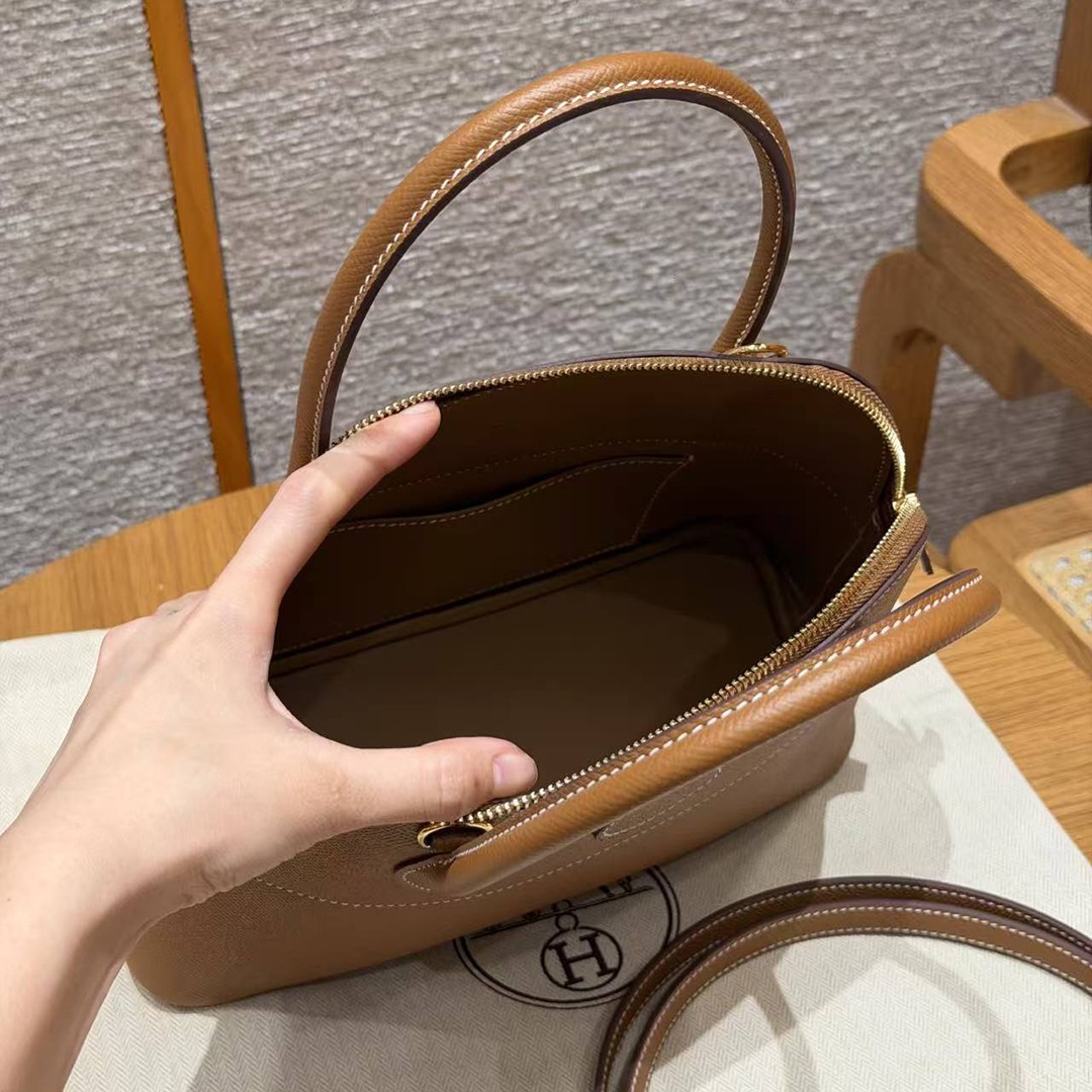 Hermes Bolide 27 Bag Handmade In Epsom Calfskin Leather Gold Hardware 37 Gold - Image 14