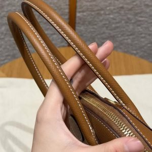 Hermes Bolide 27 Bag Handmade In Epsom Calfskin Leather Gold Hardware 37 Gold - Image 11