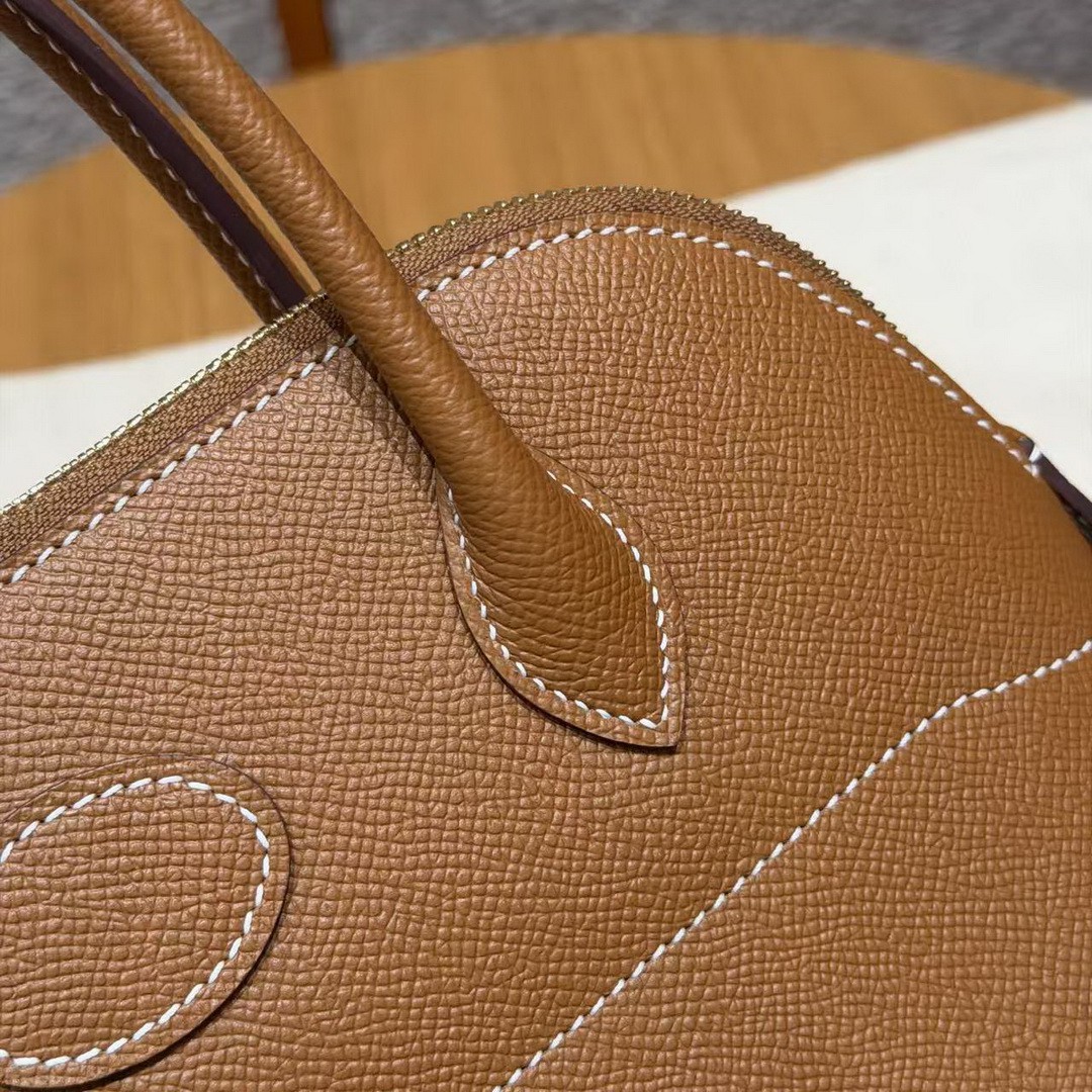 Hermes Bolide 27 Bag Handmade In Epsom Calfskin Leather Gold Hardware 37 Gold - Image 9