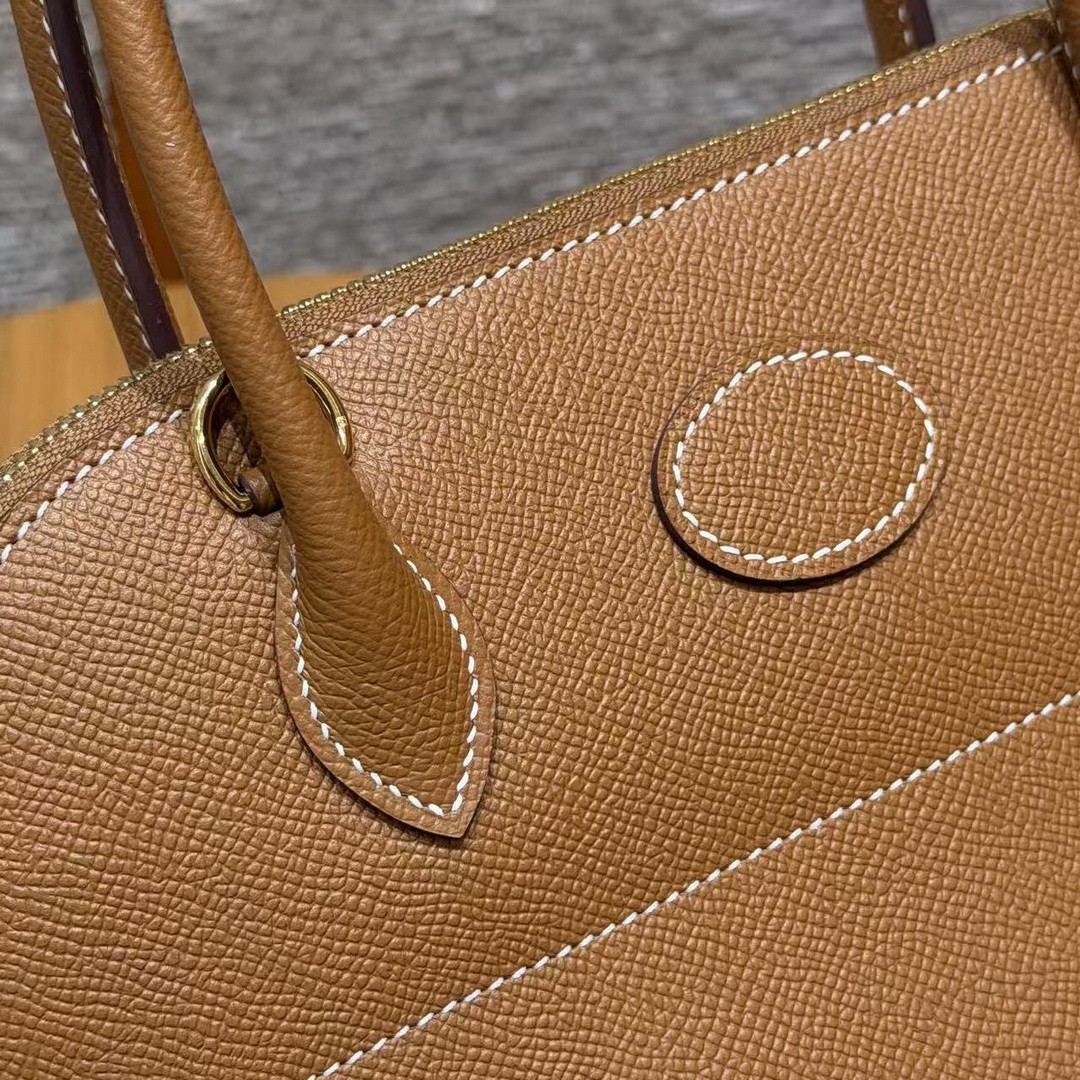 Hermes Bolide 27 Bag Handmade In Epsom Calfskin Leather Gold Hardware 37 Gold - Image 8