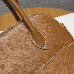 Hermes Bolide 27 Bag Handmade In Epsom Calfskin Leather Gold Hardware 37 Gold - Image 7
