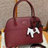 Hermes Bolide 27 Bag Handmade In Epsom Calfskin Leather Gold Hardware 55 Rouge H