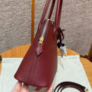 Hermes Bolide 27 Bag Handmade In Epsom Calfskin Leather Gold Hardware 55 Rouge H - Image 17