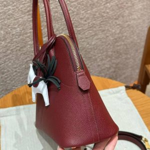 Hermes Bolide 27 Bag Handmade In Epsom Calfskin Leather Gold Hardware 55 Rouge H - Image 16