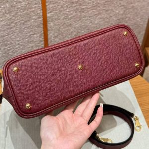 Hermes Bolide 27 Bag Handmade In Epsom Calfskin Leather Gold Hardware 55 Rouge H - Image 15
