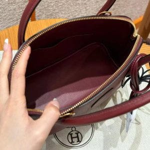 Hermes Bolide 27 Bag Handmade In Epsom Calfskin Leather Gold Hardware 55 Rouge H - Image 14