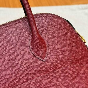 Hermes Bolide 27 Bag Handmade In Epsom Calfskin Leather Gold Hardware 55 Rouge H - Image 9
