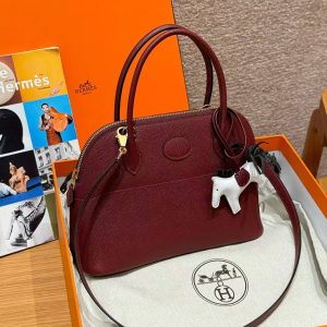 Hermes Bolide 27 Bag Handmade In Epsom Calfskin Leather Gold Hardware 55 Rouge H - Image 3