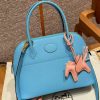 Hermes Bolide 27 Bag Handmade In Epsom Calfskin Leather Gold Hardware 7N Celeste