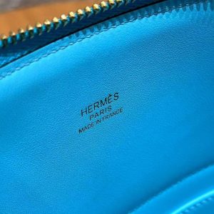 Alternative view of Hermes Bolide 27 Bag Handmade In Epsom Calfskin Leather Gold Hardware 7N Celeste