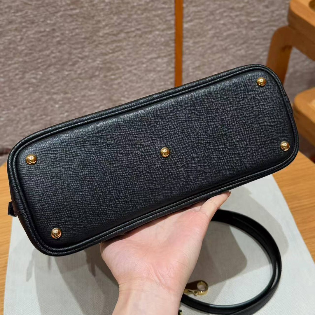 Hermes Bolide 27 Bag Handmade In Epsom Calfskin Leather Gold Hardware 89 Noir - Image 16