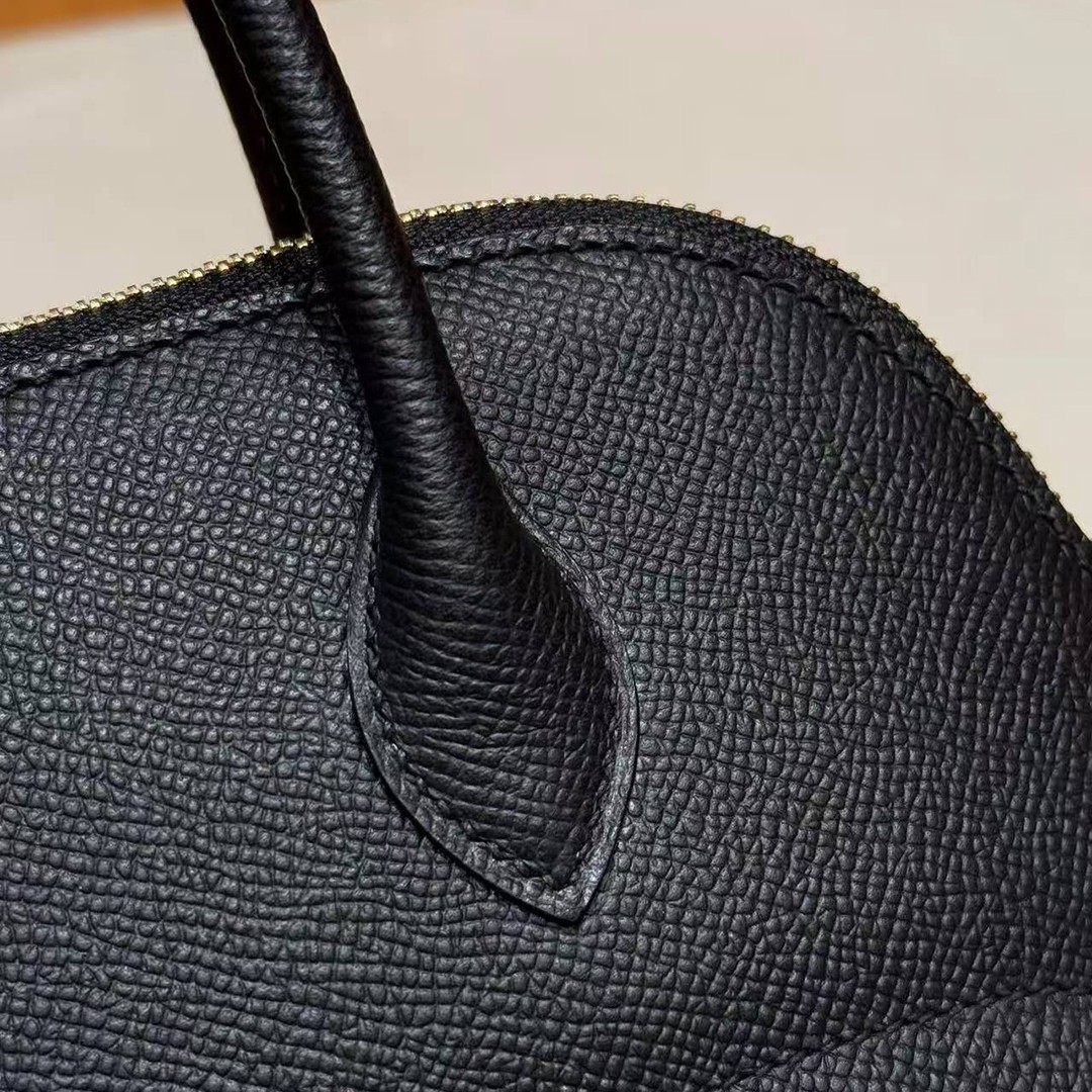 Hermes Bolide 27 Bag Handmade In Epsom Calfskin Leather Gold Hardware 89 Noir - Image 12