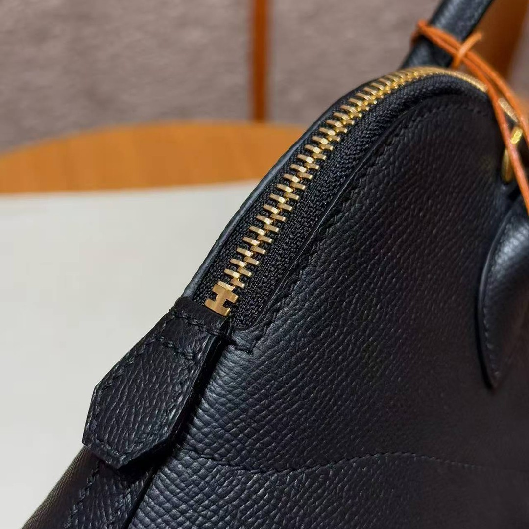 Hermes Bolide 27 Bag Handmade In Epsom Calfskin Leather Gold Hardware 89 Noir - Image 11