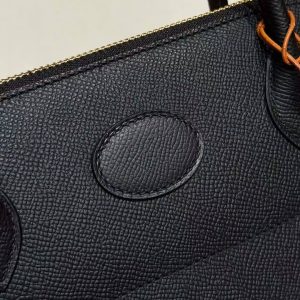 Hermes Bolide 27 Bag Handmade In Epsom Calfskin Leather Gold Hardware 89 Noir - Image 10