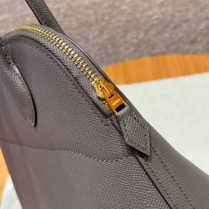 Hermes Bolide 27 Bag Handmade In Epsom Calfskin Leather Gold Hardware 8F Gris Etain - Image 11