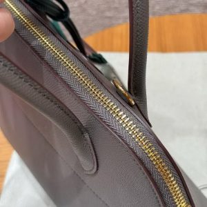 Hermes Bolide 27 Bag Handmade In Epsom Calfskin Leather Gold Hardware 8F Gris Etain - Image 10