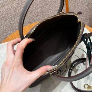 Hermes Bolide 27 Bag Handmade In Epsom Calfskin Leather Gold Hardware 8F Gris Etain - Image 8
