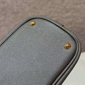 Hermes Bolide 27 Bag Handmade In Epsom Calfskin Leather Gold Hardware 8F Gris Etain - Image 6