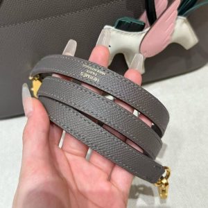 Hermes Bolide 27 Bag Handmade In Epsom Calfskin Leather Gold Hardware 8F Gris Etain - Image 5