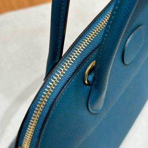 Hermes Bolide 27 Bag Handmade In Epsom Calfskin Leather Gold Hardware W0 Vert Bosphore - Image 10