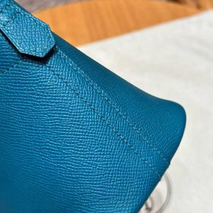 Hermes Bolide 27 Bag Handmade In Epsom Calfskin Leather Gold Hardware W0 Vert Bosphore - Image 9