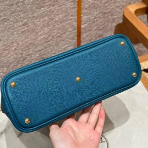Hermes Bolide 27 Bag Handmade In Epsom Calfskin Leather Gold Hardware W0 Vert Bosphore - Image 8