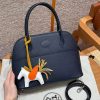 Hermes Bolide 27 Bag Handmade In Epsom Calfskin Leather Silver Hardware 2z Blue Nuit