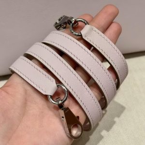 Hermes Bolide 27 Bag Handmade In Swift Calfskin Leather Silver Hardware 09 Mauve Pale - Image 6