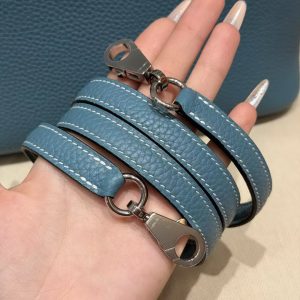 Hermes Bolide 27 Bag Handmade In Taurillon Clemence Calfskin Leather Silver Hardware 75 Bule Jean - Image 10