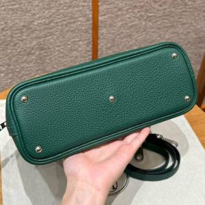 Hermes Bolide 27 Bag Handmade In Taurillon Clemence Calfskin Leather Silver Hardware z6 Malachite - Image 11