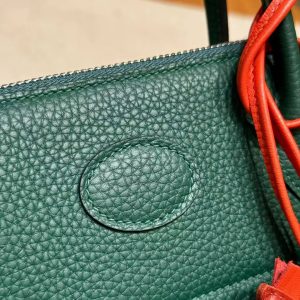 Hermes Bolide 27 Bag Handmade In Taurillon Clemence Calfskin Leather Silver Hardware z6 Malachite - Image 6