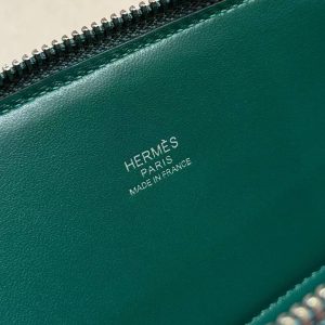 Hermes Bolide 27 Bag Handmade In Taurillon Clemence Calfskin Leather Silver Hardware z6 Malachite - Image 4