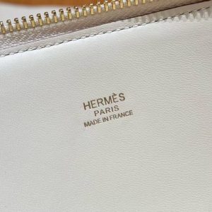 Hermes Bolide 27 Bag Handmade In Togo Calfskin Leather Gold Hardware 10 Craie - Image 6